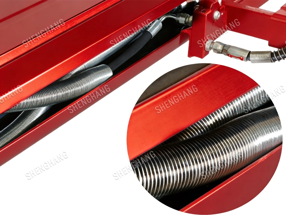 The tubing is protected by spring 