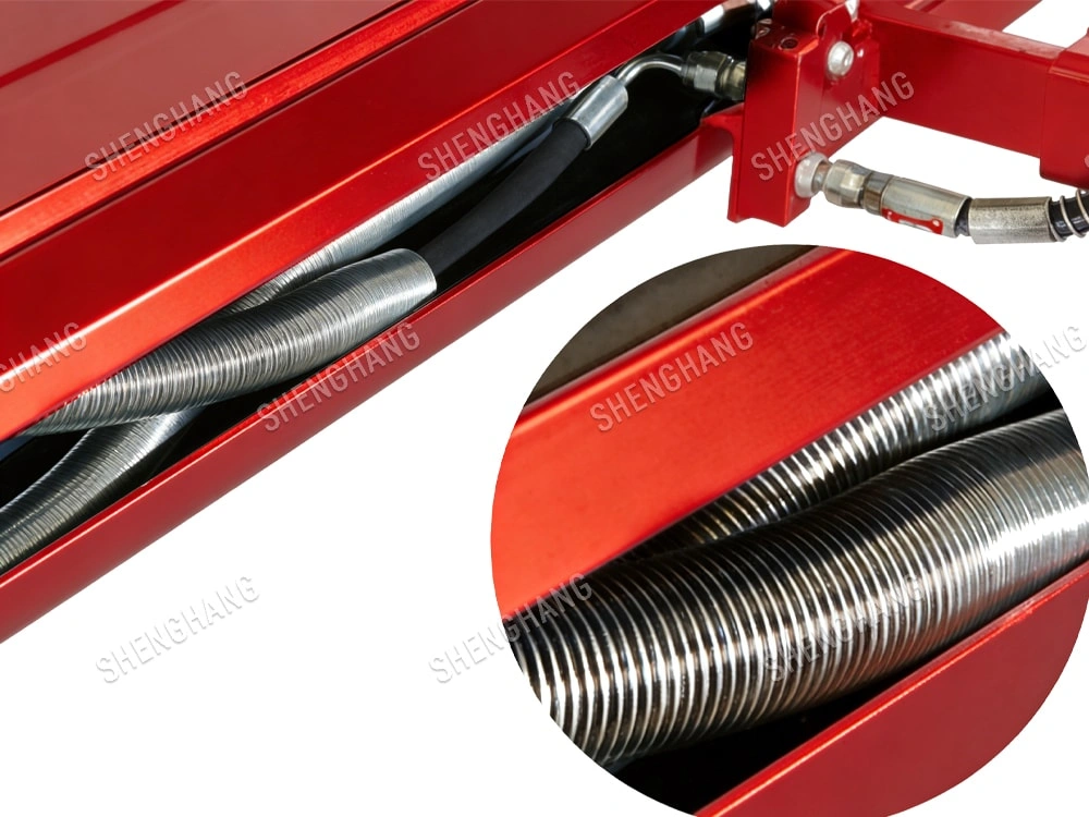 The tubing is protected by spring 