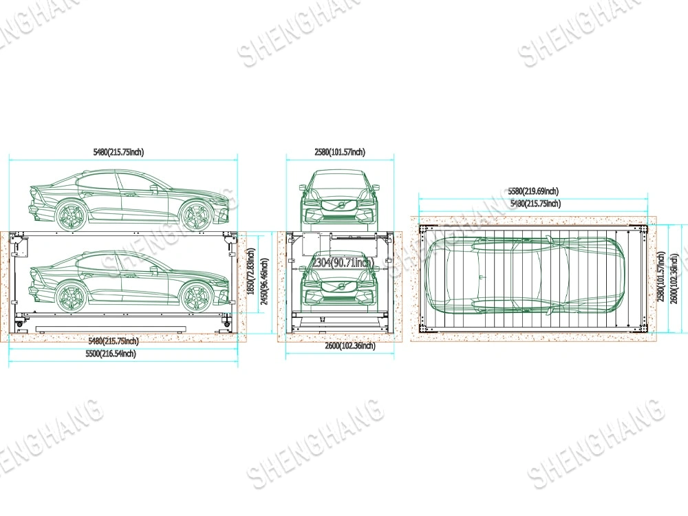 简易升降负一正一（液压）尺寸图 拷贝