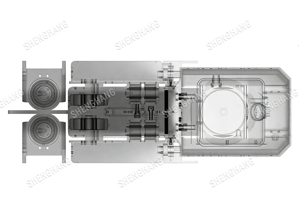 Symmetrical designed column can be shared by two units to save pre-cious space for your car 
