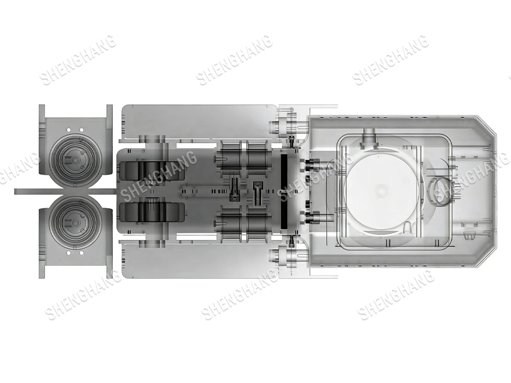Symmetrical designed column can be shared by two units to save pre-cious space for your car 